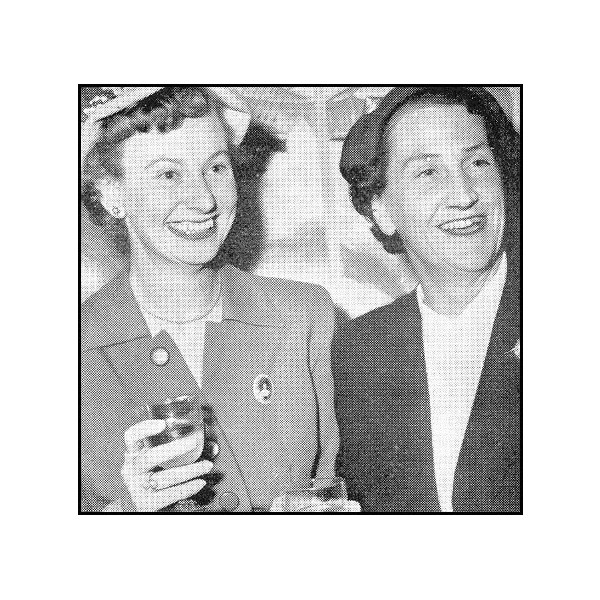 Betty Jeffrey (right) with Vivian Bullwinkel at launch of White Coolies