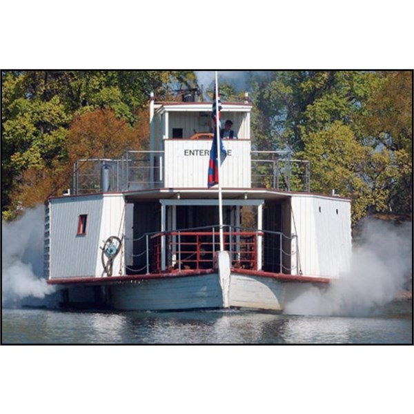 The PS Enterprise at full steam on Lake Burley Griffin in Canberra