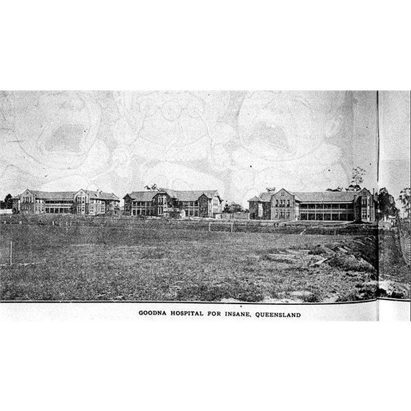 Goodna Woogaroo Asylum 1919, showing football field in the foreground