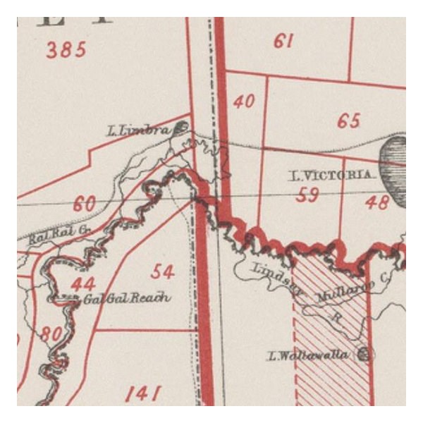 1883 map showing Victoria's western border is further to the west than that of NSW