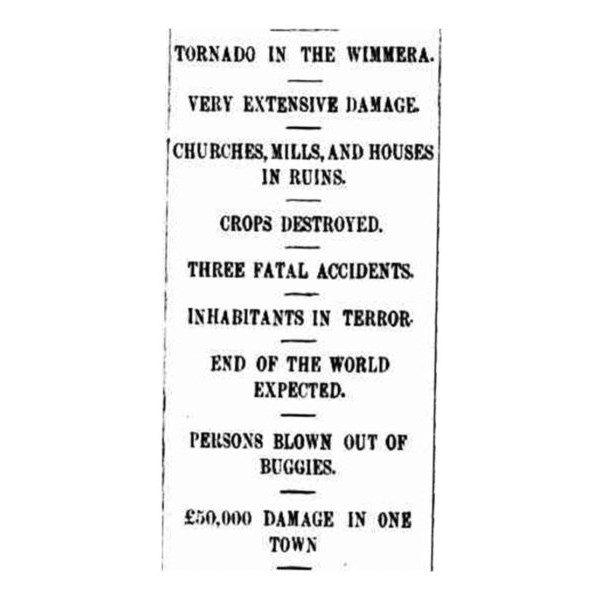 Headline from The Argus newspaper 22.11.1897