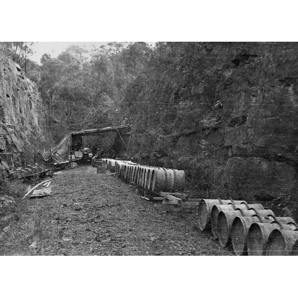 Mustard gas drums in bond after venting at the Eastern Cutting of Glenbrook Tunnel