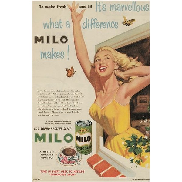 A MILO Advertisement  in 1958