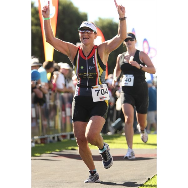 Michelle Crosses the Line at Busso 70.3