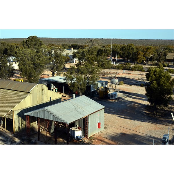 Looking down to Maralinga Village from on top of the Water Tower