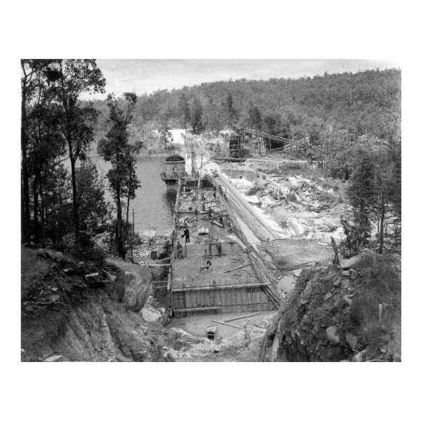 Mundaring Weir nearing completion in about 1901
