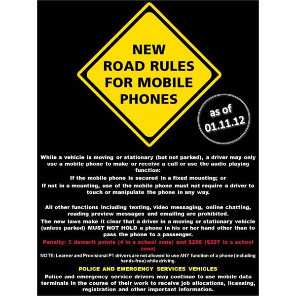 New Mobile Phone/driving Laws for NSW