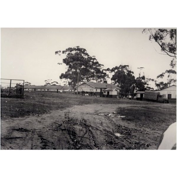 Camp Pell with Bourke and Wills monument in foreground