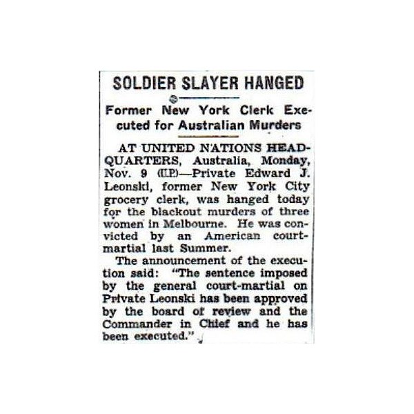 From the New York Times 9th November, 1942.