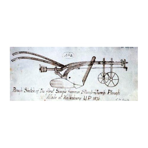 Plan of the original single-furrow plough