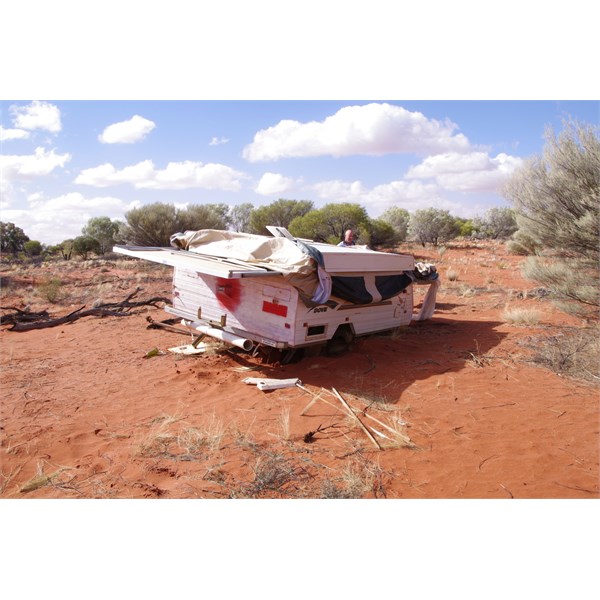 The Jayco after 3 weeks in the desert