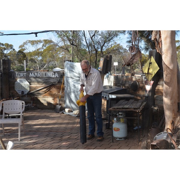 Peter busy cleaning Fort Maralinga
