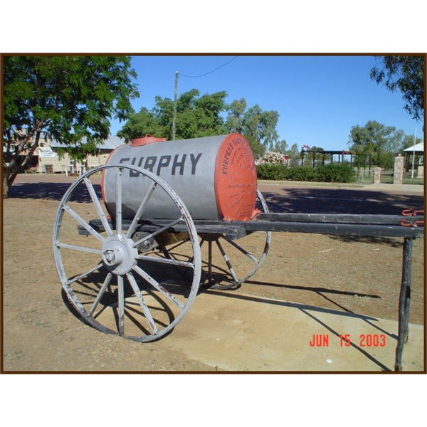 Furphy Water Cart opposite Ilfracombe PO