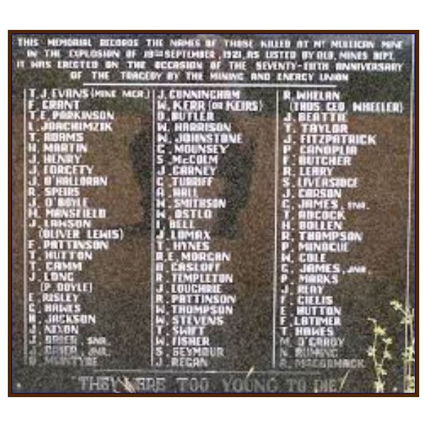 Plaque with list of names