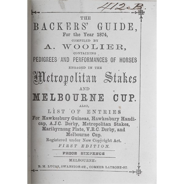 The Backers' Guide for the Year 1874