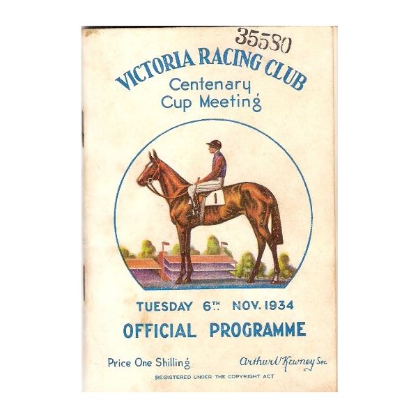 1934 VRC Melbourne Cup racebook