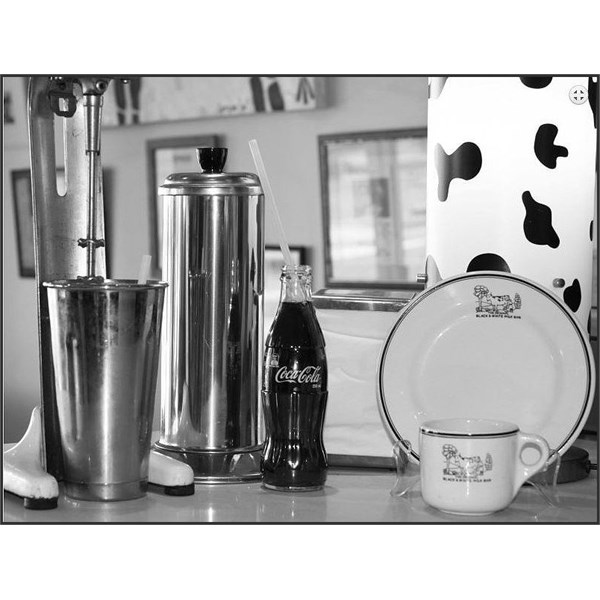 Milk Shake Mixer & Mug & Plate with Black and White Milk Bar Logo