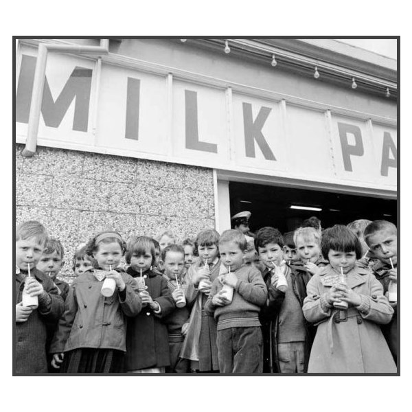 drinking milk at school