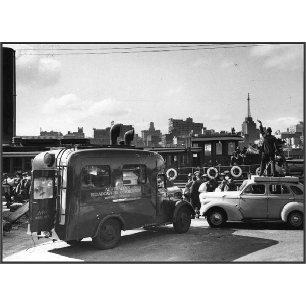 The ABC's first Mobile Unit covering the embarkation of troops from Darling Harbour 1939