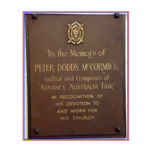 Peter Dodds McCormick Plaque