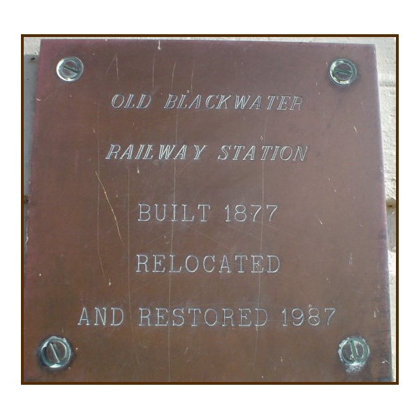 Plaque at Old Railway Station at Blackwater
