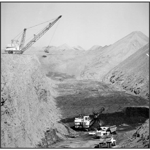 The open cut coal mine near Blackwater 1970