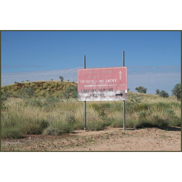 Signpost to the Corunna WWII Airbase RAAF OBU73