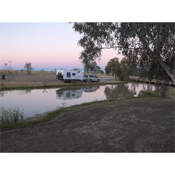 Moon rising over the water at Julia Creek free campsite
