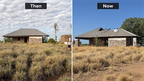 Two photos of the same ExplorOz Place taken many years apart showing how the location has changed over time.
