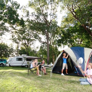 Spacious tent sites at Jacobs Well Tourist Park, Gold Coast