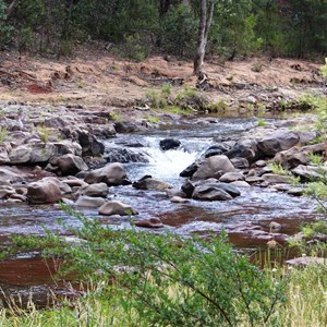 The Wellington River flows past the camp area.