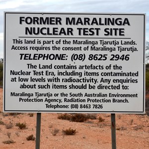 Maralinga Warning Sign