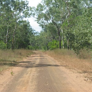 Road east of creek