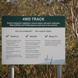 Hamersley Beach Track Warning Sign