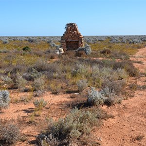 Old ruin in relation to the track