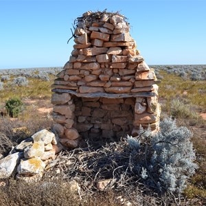 Old ruin - note the birds nest at the top of the chimney 