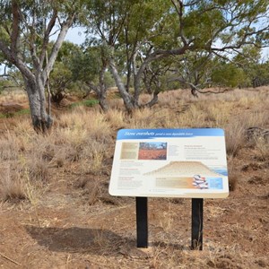 The track to the waterhole has a number of information signs