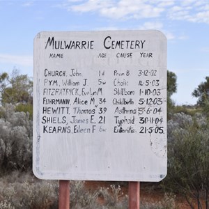 Mulwarrie Cemetery Sign