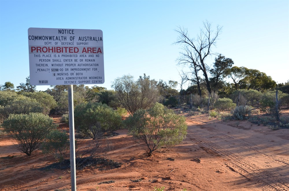 Woomera Prohibited Area Boundary Sign SA ExplorOz Places