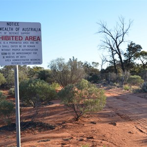 Woomera Prohibited Area Boundary Sign