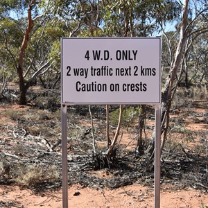 Cooltong Conservation Park 4WD Only Sign