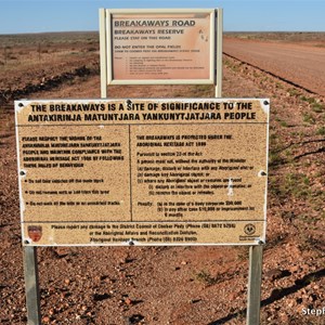 The Breakaways Road Information Sign