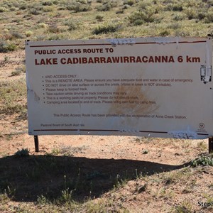 Lake Cadibarrawirracanna Turn Off