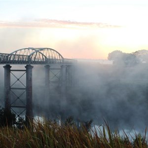 Dickabram Bridge in the morning mist
