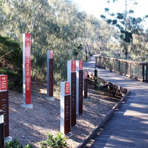 The board walk to The Singing Ship memorial