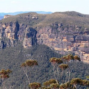 The cliff face opposite the viewing area