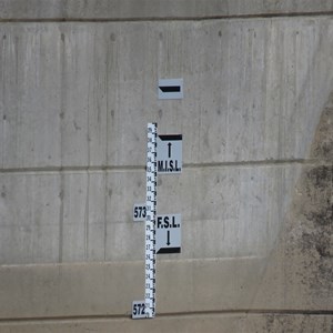 Staff gauge to mark water levels