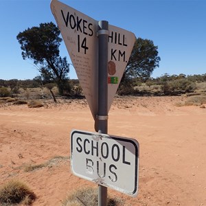 Voakes Hill turnoff: now a school bus stop! :) 26 Aug 2019