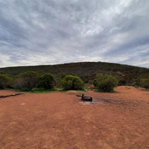 Campsite cold and cloudy
