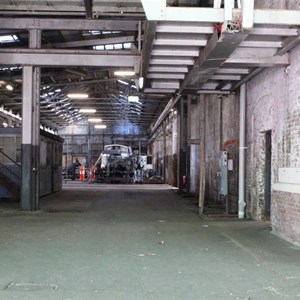 Inside a warehouse